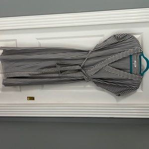 Madewell navy and white striped wrap dress XXL